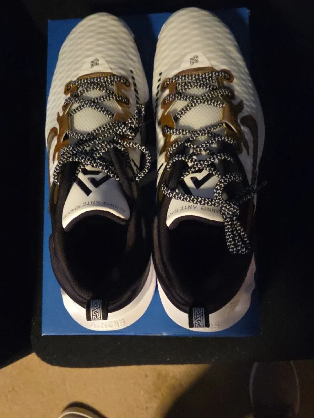 Nike Kids Sneakers White with Gold Accents